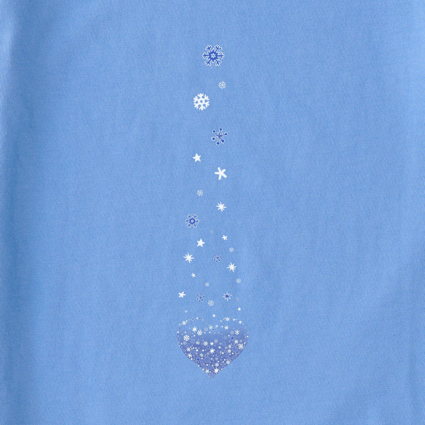 Women's Winter Heart Snowflakes Long Sleeve Crusher Vee