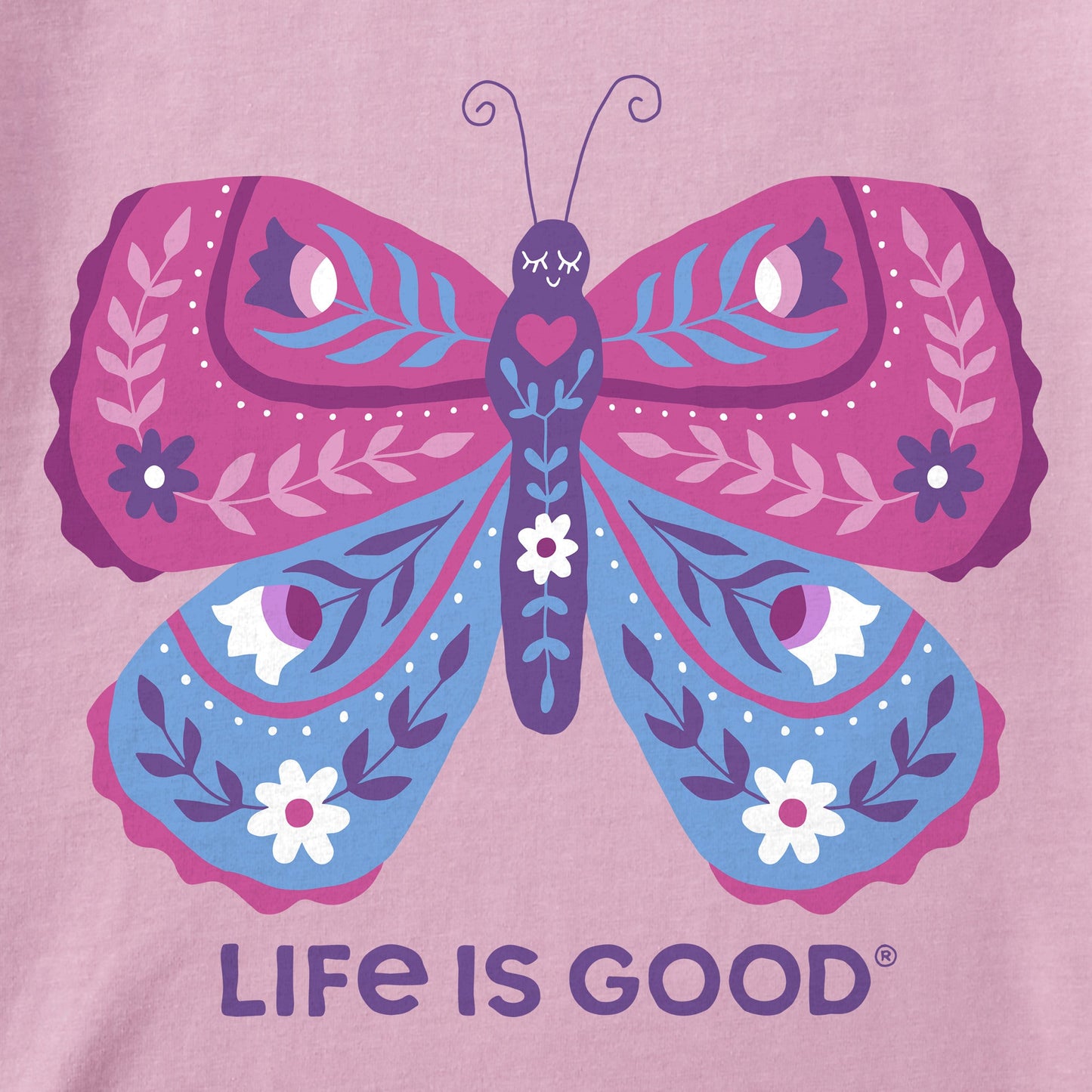 Women's Butterfly Flowers Short Sleeve Crusher Tee