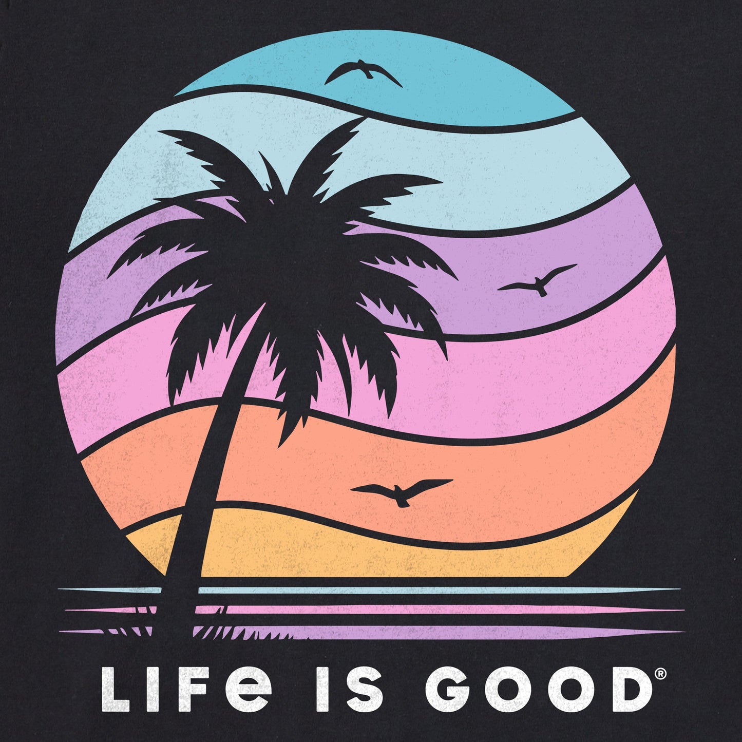 Women's Single Palm Sunset Short Sleeve Crusher Tee