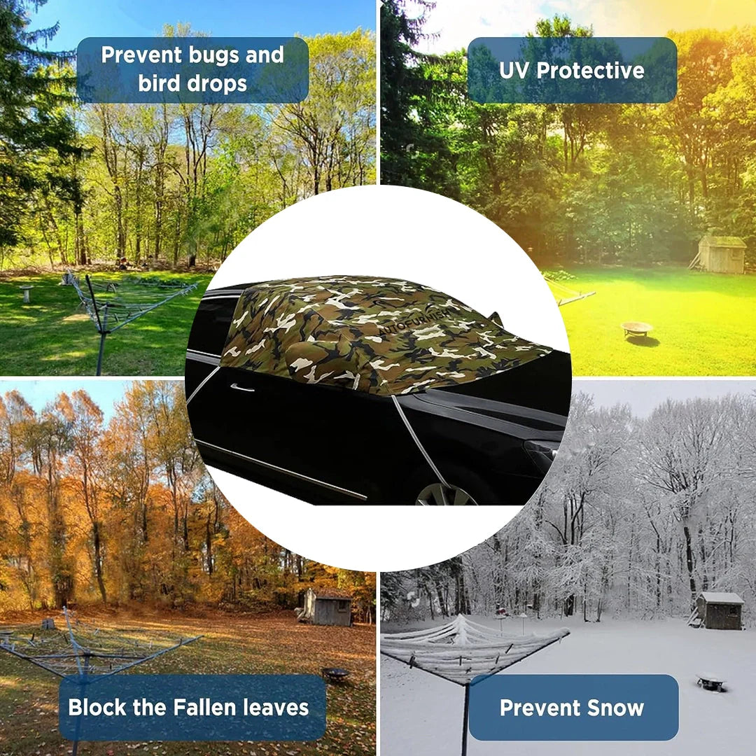 Autofurnish Aero Car Windshield Cover Frost Dust Shield Car Window Protector Waterproof Heat Resistant Universal Size