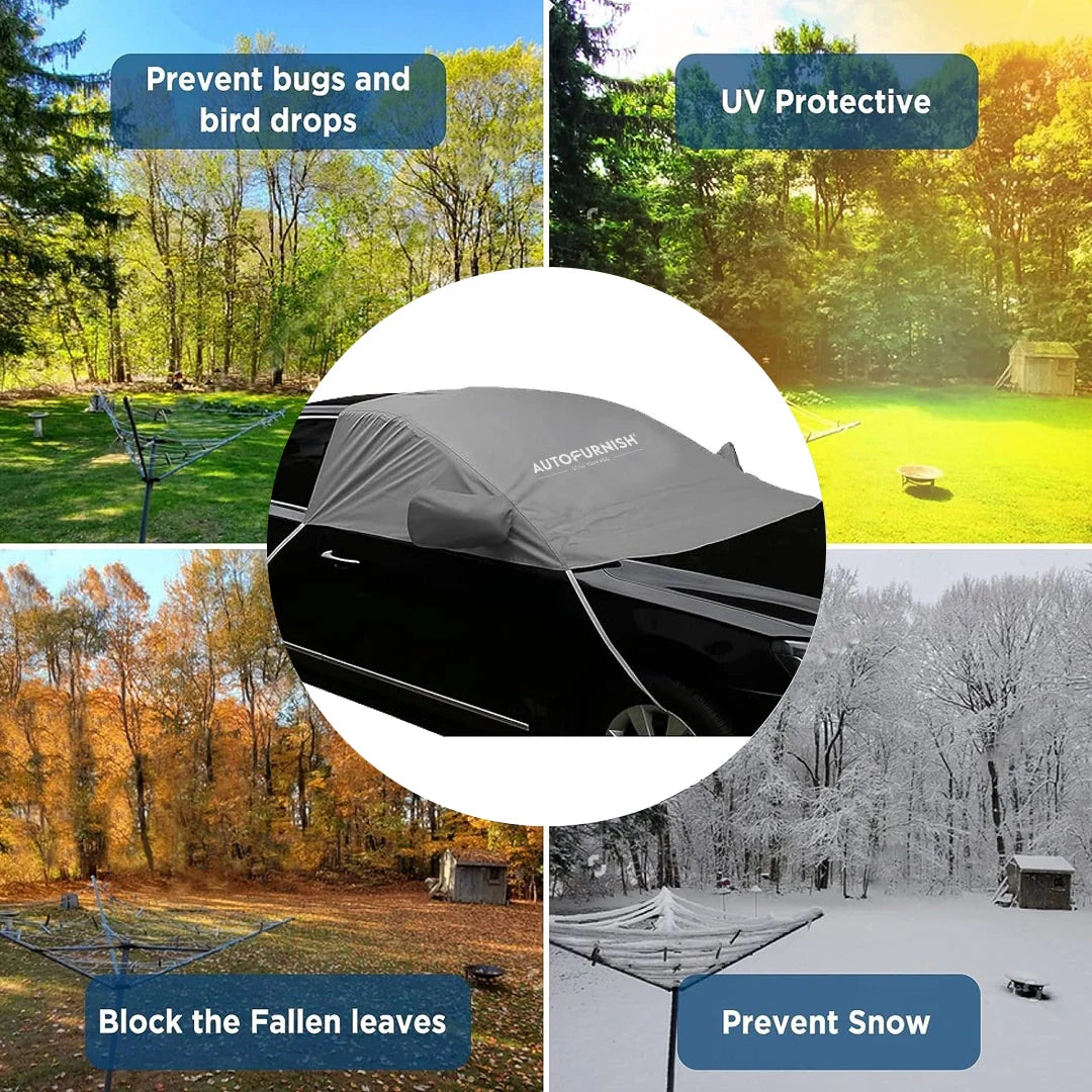 Autofurnish Aero Car Windshield Cover Frost Dust Shield Car Window Protector Waterproof Heat Resistant Universal Size