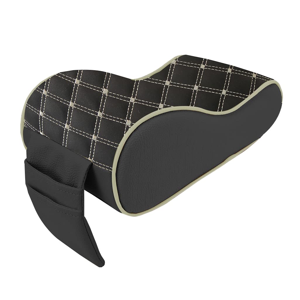7D PREMIUM Armrest | PU Leather with Ergonomic Memory Foam and 2 Pockets - Phone, Cables and Small Items