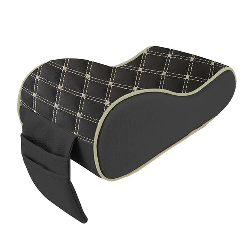 7D PREMIUM Armrest | PU Leather with Ergonomic Memory Foam and 2 Pockets - Phone, Cables and Small Items