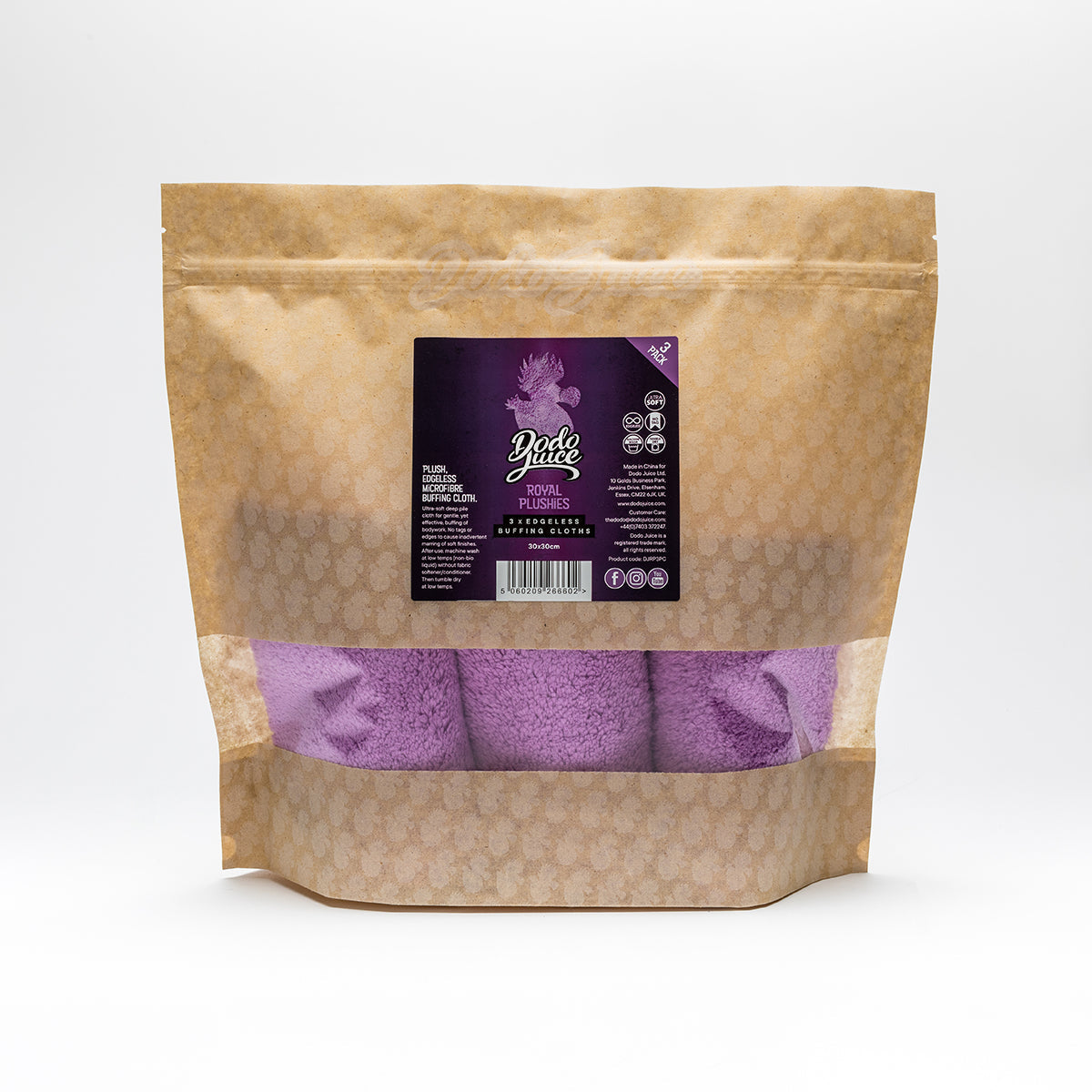 Royal Plush - extra-soft buffing cloth - plush edgeless microfibre 30x30cm 475gsm HS 6307109090