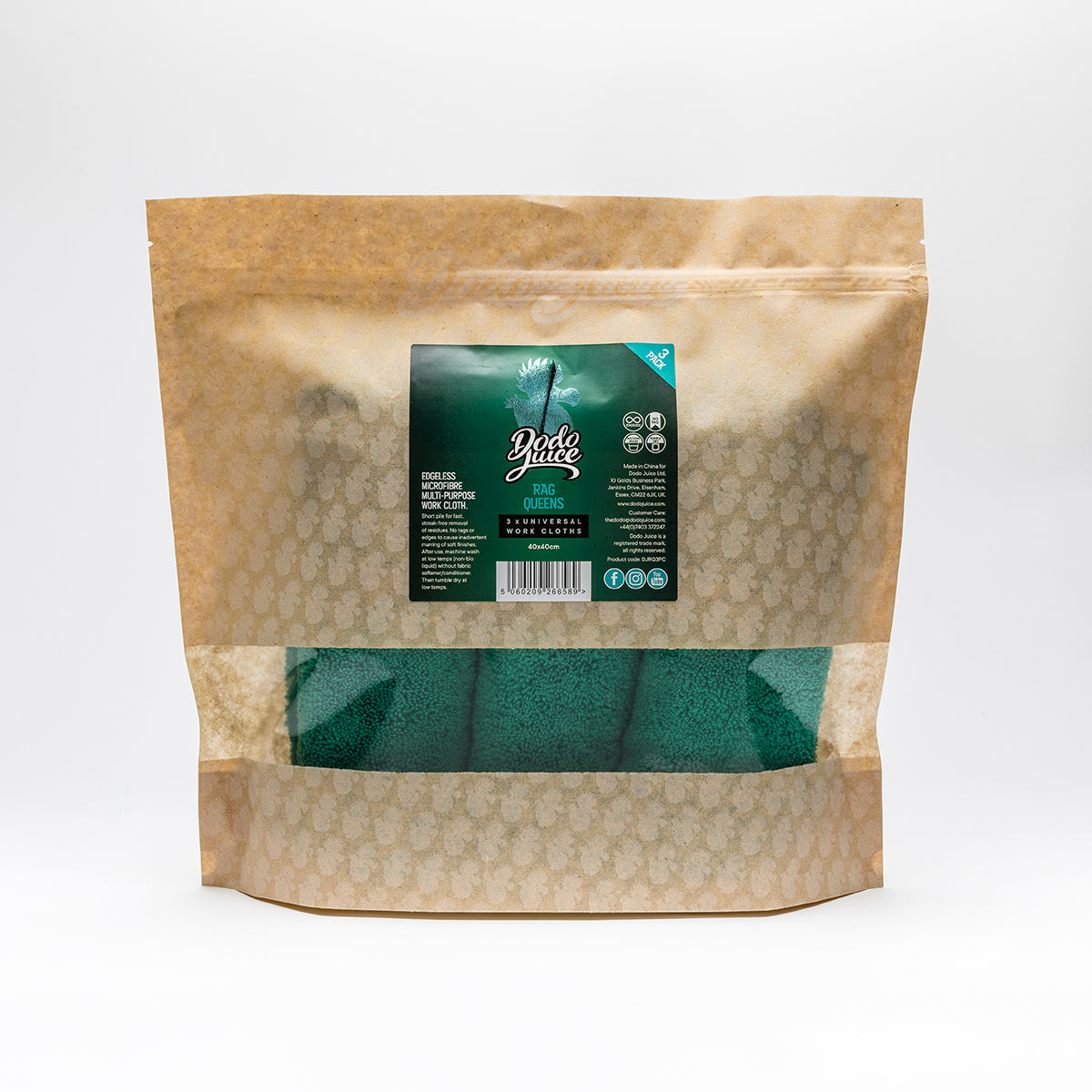 Rag Queen - buffing, polishing and cleaning cloth - short pile edgeless microfibre 40x40cm 380gsm HS 6307109090
