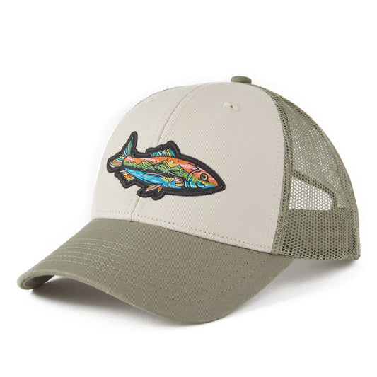 🎁 Adult Unisex Fish Mountain Scene Trucker (100% off)