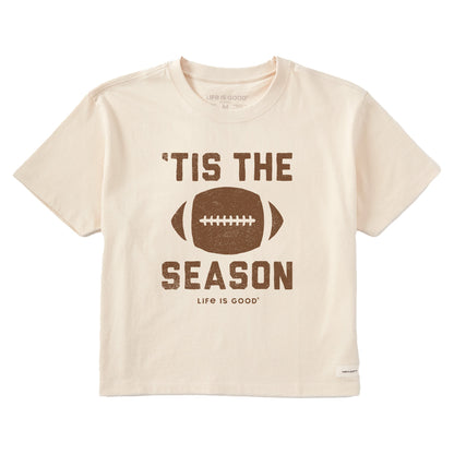 Women's Tis The Football Season Short Sleeve Crusher Boxy Tee