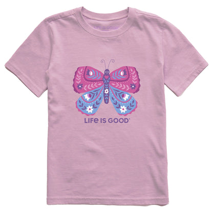 Kids Butterfly Flowers Short Sleeve Crusher Tee