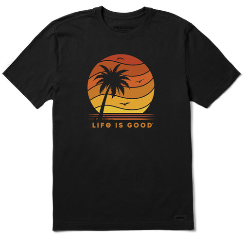 Men's Single Palm Sunset Short Sleeve Crusher Tee