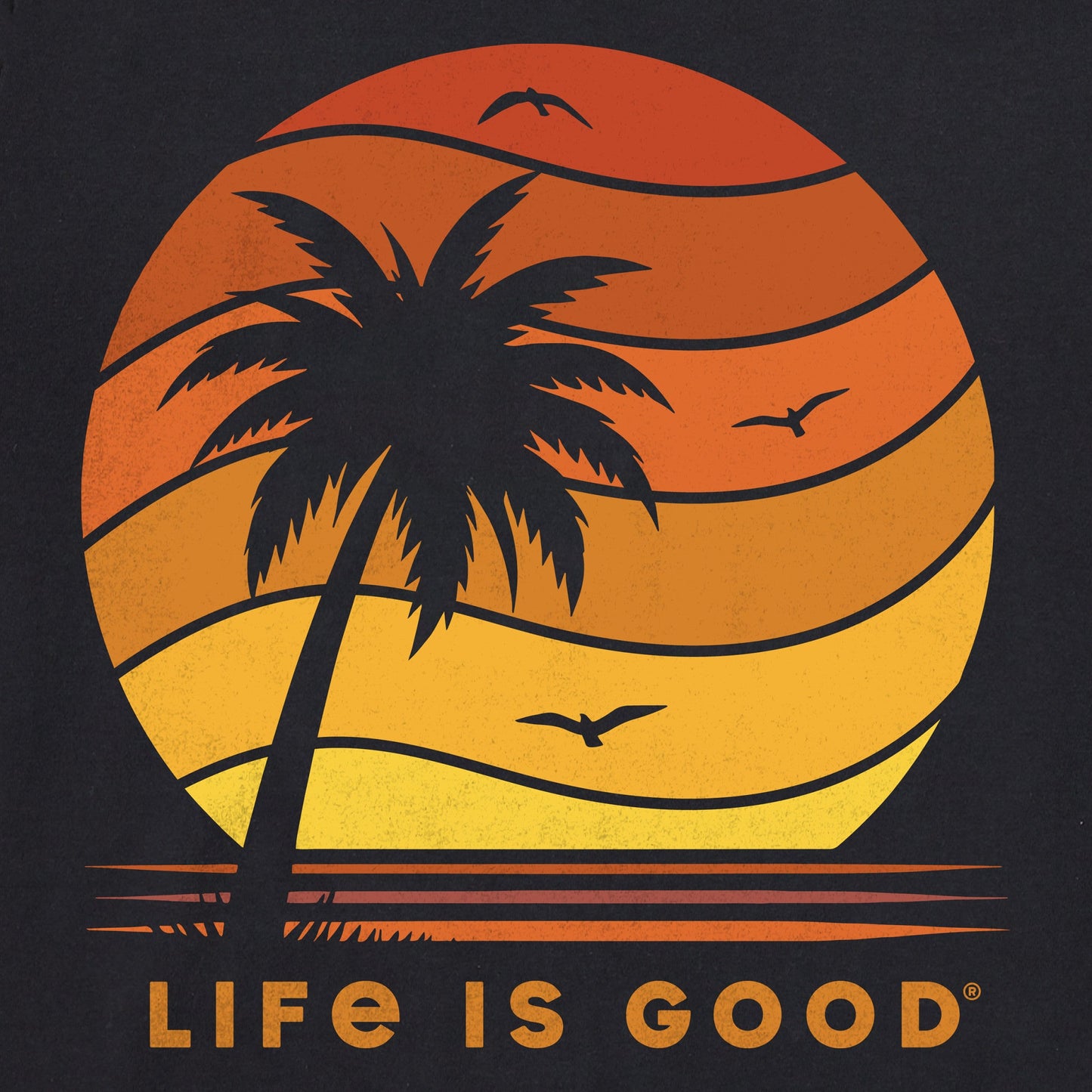 Men's Single Palm Sunset Short Sleeve Crusher Tee