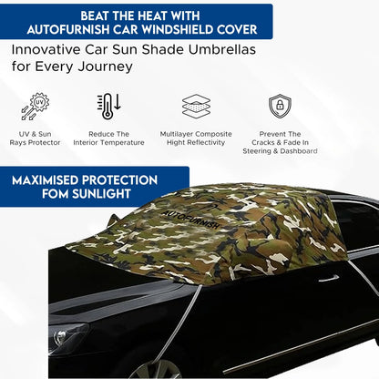 Autofurnish Aero Car Windshield Cover Frost Dust Shield Car Window Protector Waterproof Heat Resistant Universal Size