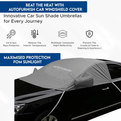 Autofurnish Aero Car Windshield Cover Frost Dust Shield Car Window Protector Waterproof Heat Resistant Universal Size