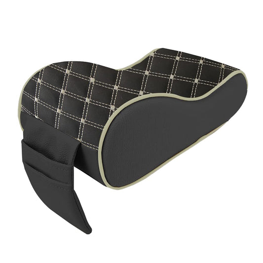 7D PREMIUM Armrest | PU Leather with Ergonomic Memory Foam and 2 Pockets - Phone, Cables and Small Items